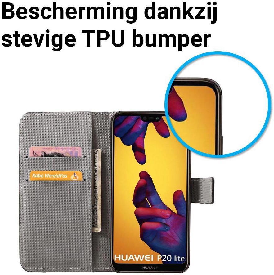 Huawei P20 Lite Portemonnee Hoesje met Print Blossom afbeelding 5
