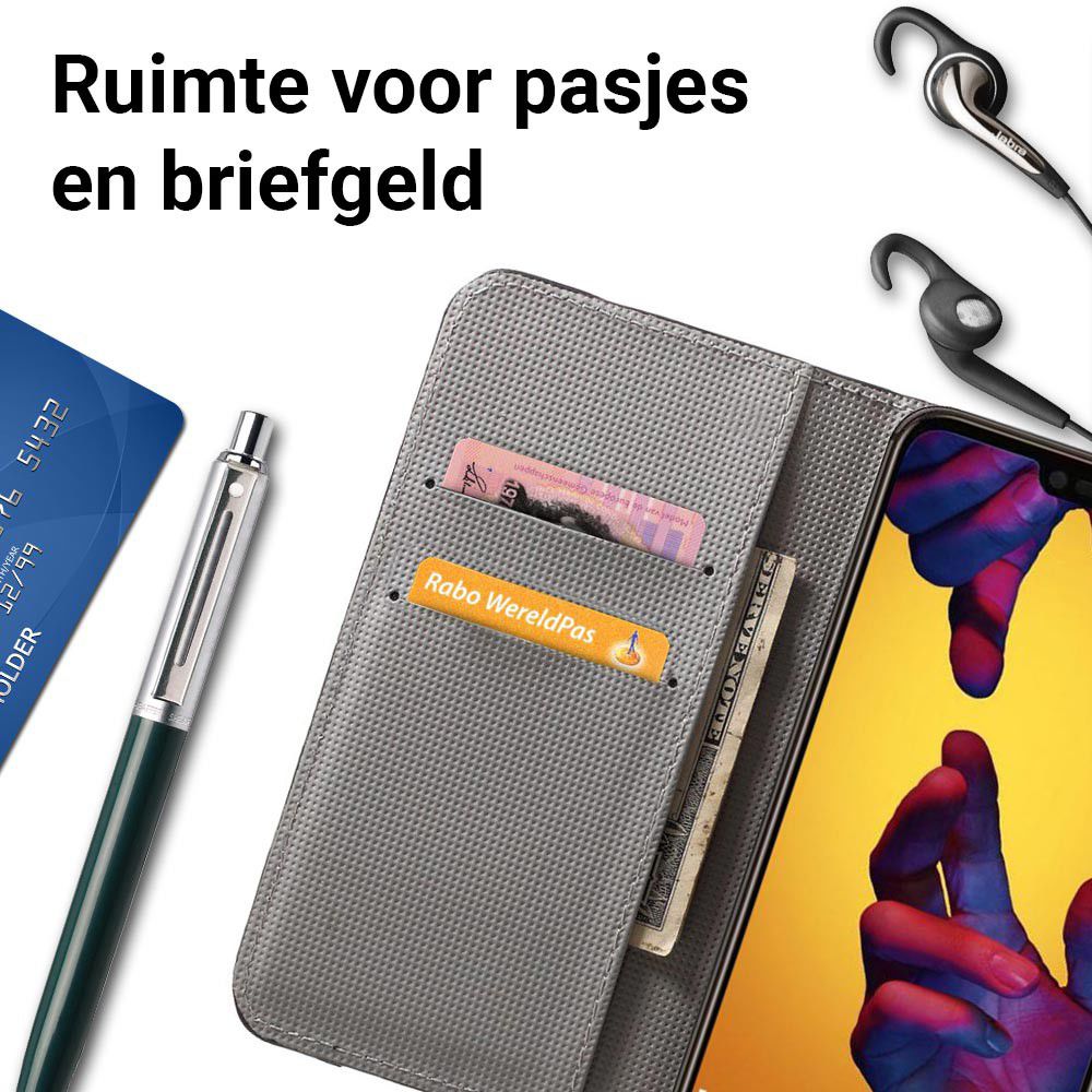 Huawei P20 Lite Portemonnee Hoesje met Print Blossom afbeelding 6