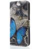 Huawei P20 Lite Portemonnee Hoesje met Print Blauwe Vlinder