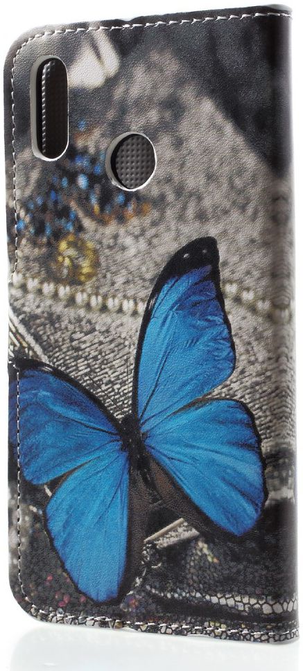 Huawei P20 Lite Portemonnee Hoesje met Print Blauwe Vlinder afbeelding 7
