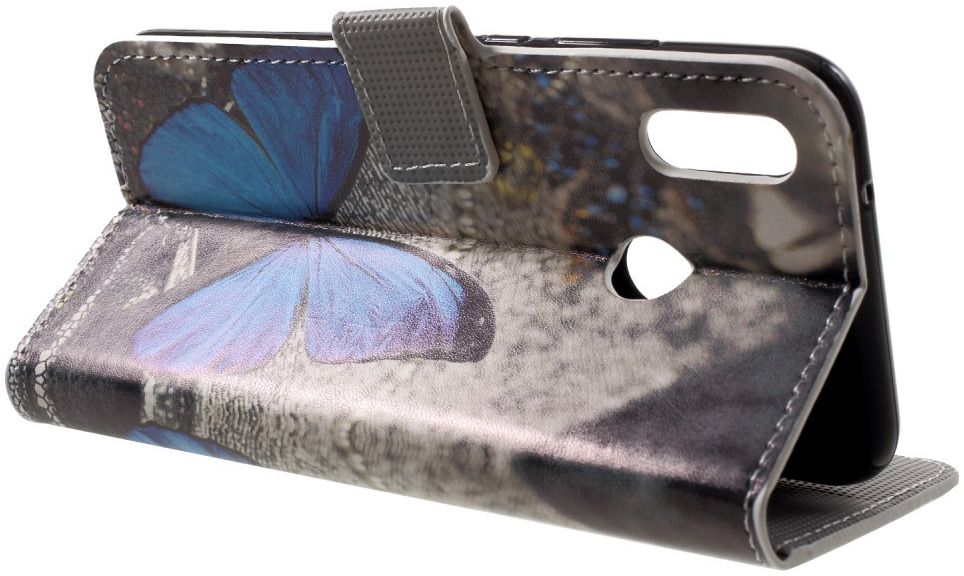 Huawei P20 Lite Portemonnee Hoesje met Print Blauwe Vlinder afbeelding 9