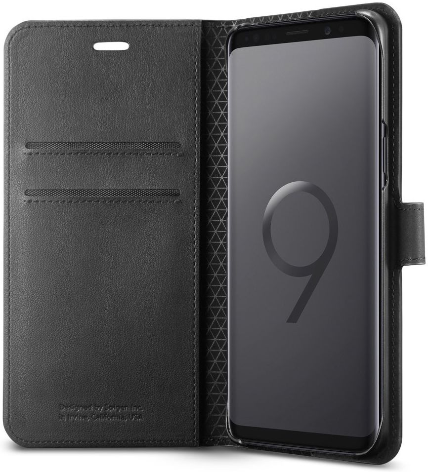 Spigen Wallet S Flip Hoesje Samsung Galaxy S9 Zwart afbeelding 1