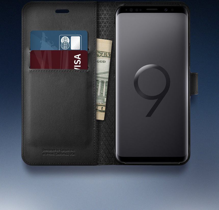 Spigen Wallet S Flip Hoesje Samsung Galaxy S9 Zwart afbeelding 4