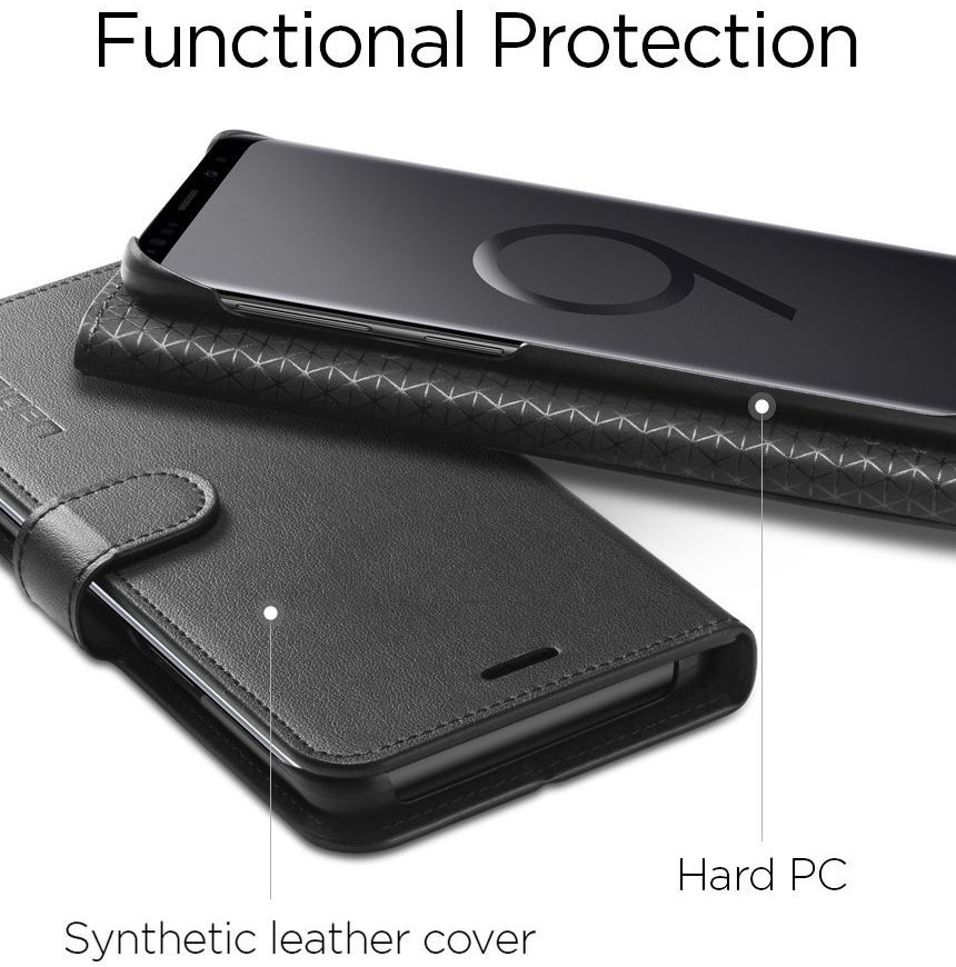 Spigen Wallet S Flip Hoesje Samsung Galaxy S9 Zwart afbeelding 8