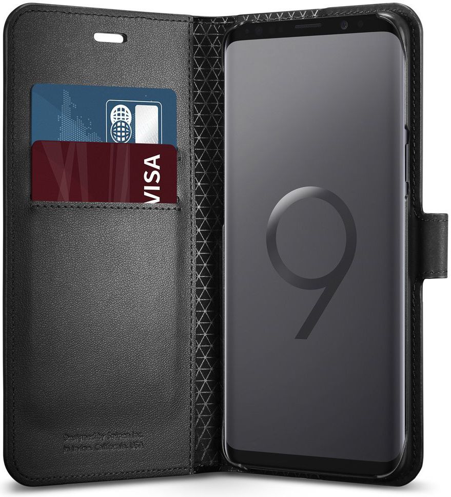 Spigen Wallet S Flip Hoesje Samsung Galaxy S9 Plus Zwart afbeelding 1