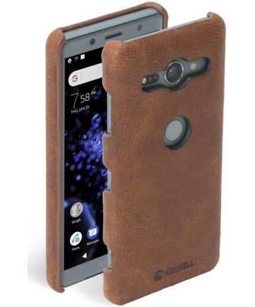 Krusell Sunne Back Cover Hoesje Sony Xperia XZ2 Compact Vintage Bruin Hoesjes