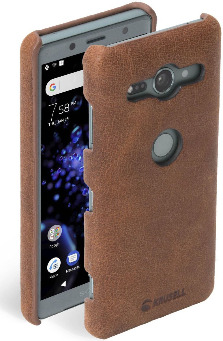 Krusell Sunne Back Cover Hoesje Sony Xperia XZ2 Compact Vintage Bruin afbeelding 1
