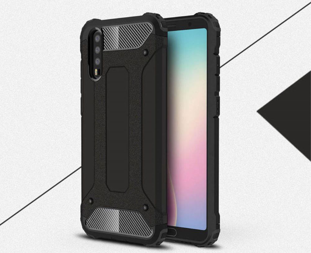 Huawei P20 Hybride Hoesje Zwart afbeelding 2