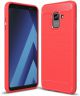 Samsung Galaxy A8 (2018) Geborsteld TPU Hoesje Rood