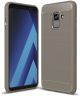Samsung Galaxy A8 (2018) Geborsteld TPU Hoesje Grijs