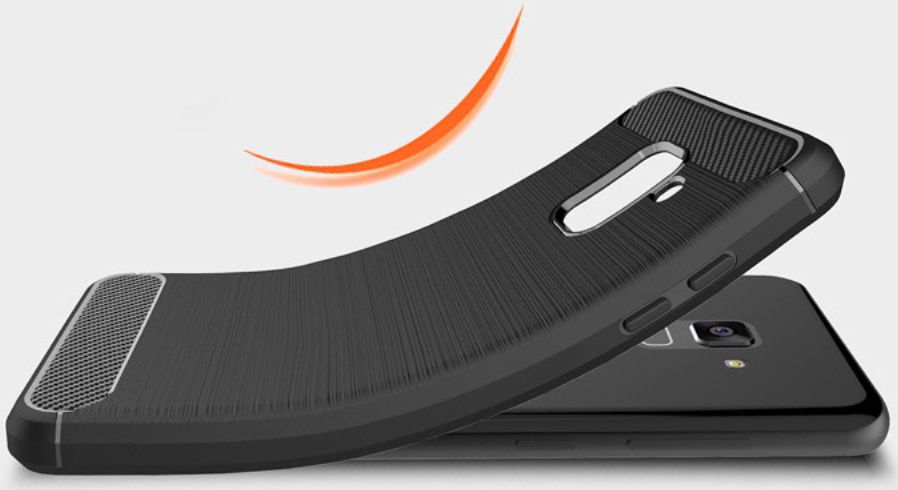 Samsung Galaxy A8 (2018) Geborsteld TPU Hoesje Grijs afbeelding 5