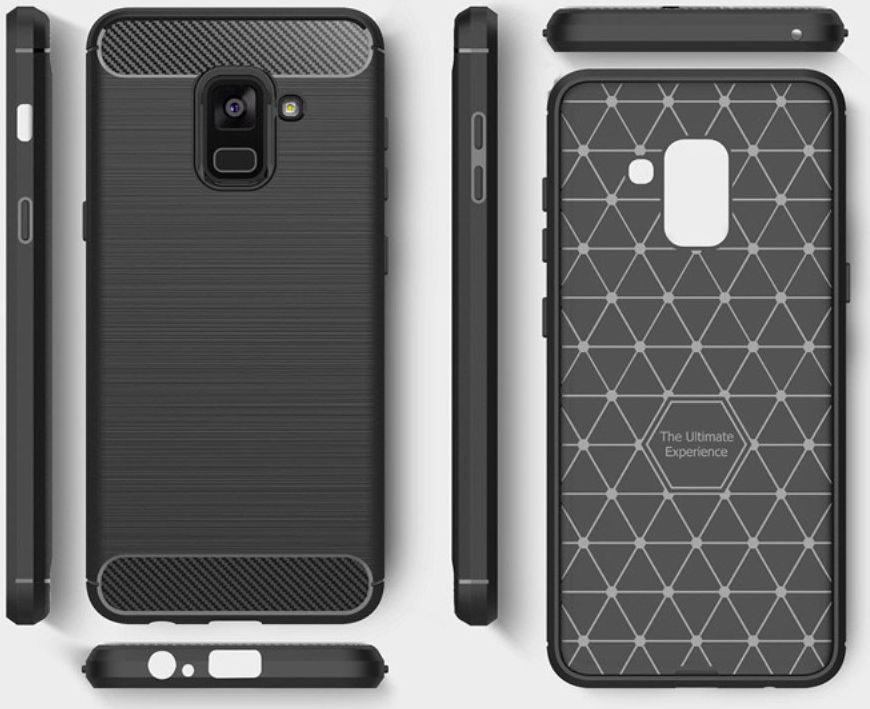 Samsung Galaxy A8 (2018) Geborsteld TPU Hoesje Grijs afbeelding 7