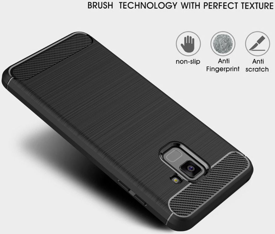 Samsung Galaxy A8 (2018) Geborsteld TPU Hoesje Grijs afbeelding 9