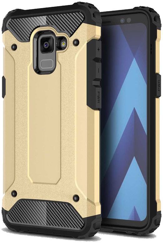 Samsung Galaxy A8 (2018) Hybride Hoesje Goud afbeelding 1