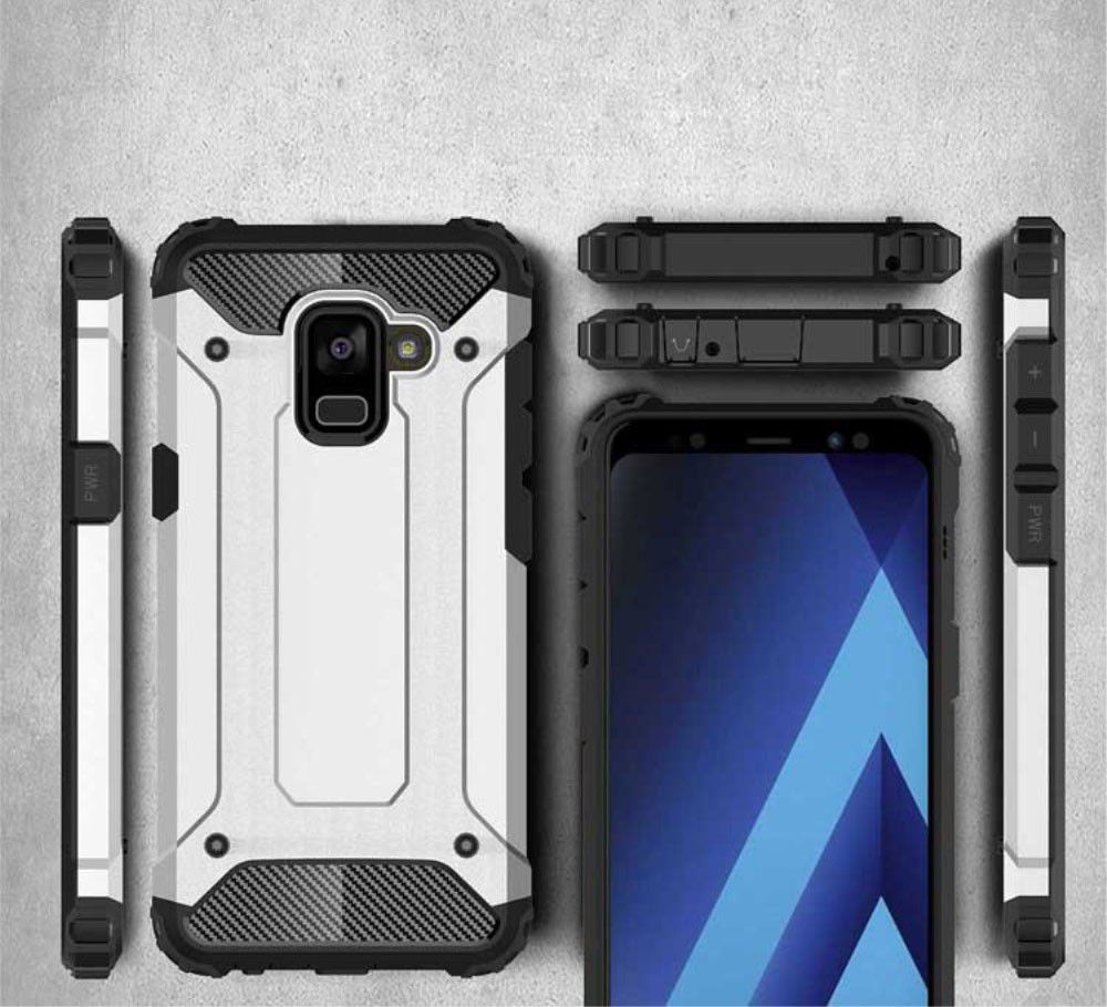 Samsung Galaxy A8 (2018) Hybride Hoesje Goud afbeelding 6