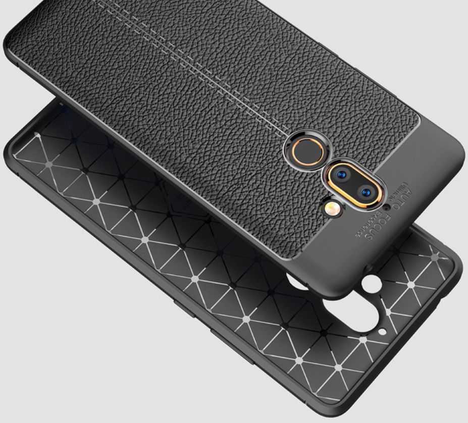 Nokia 7 Plus Rugged Armor Brushed TPU Hoesje Zwart afbeelding 16