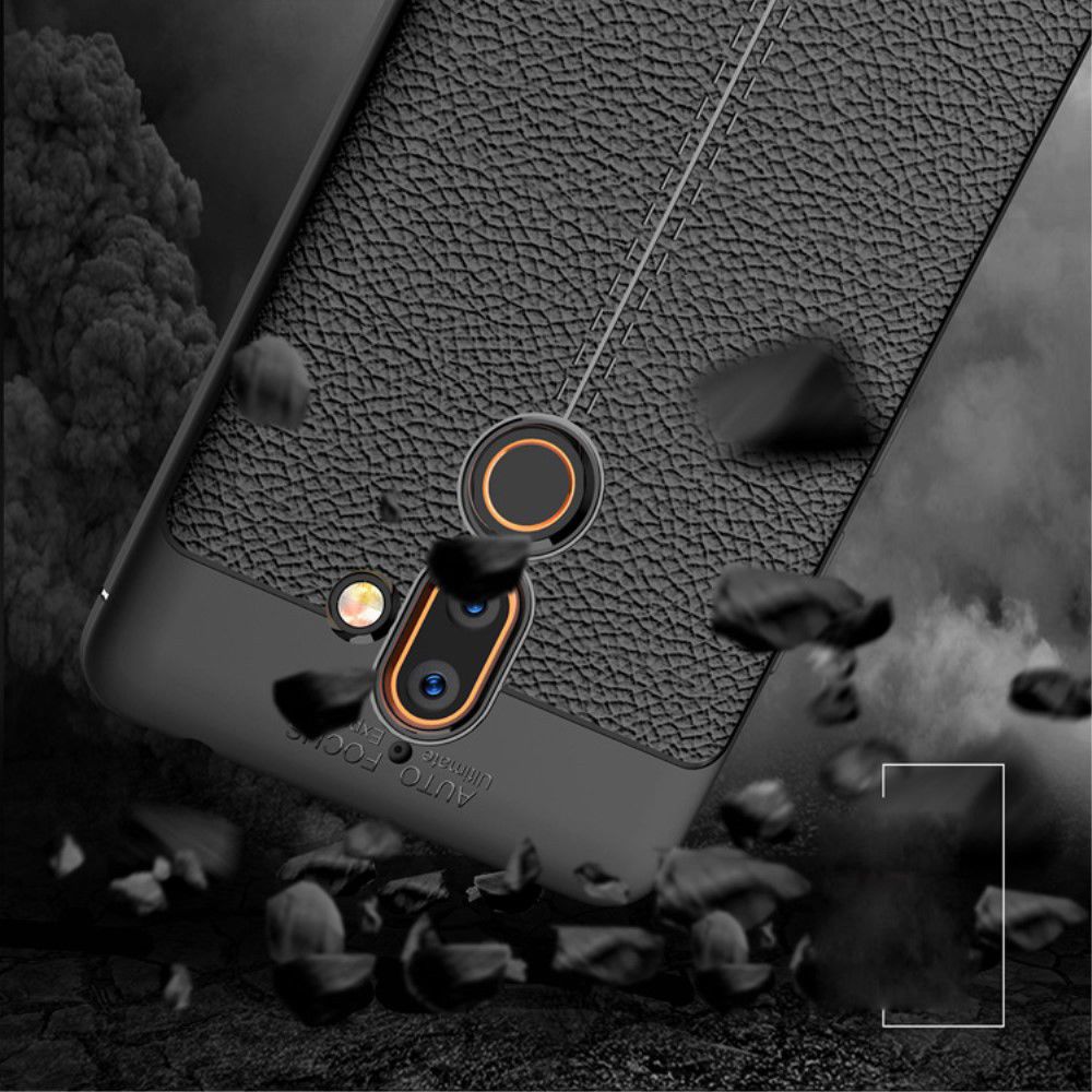 Nokia 7 Plus Rugged Armor Brushed TPU Hoesje Zwart afbeelding 2
