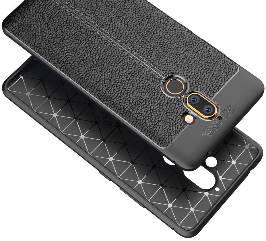Nokia 7 Plus Rugged Armor Brushed TPU Hoesje Zwart afbeelding 3