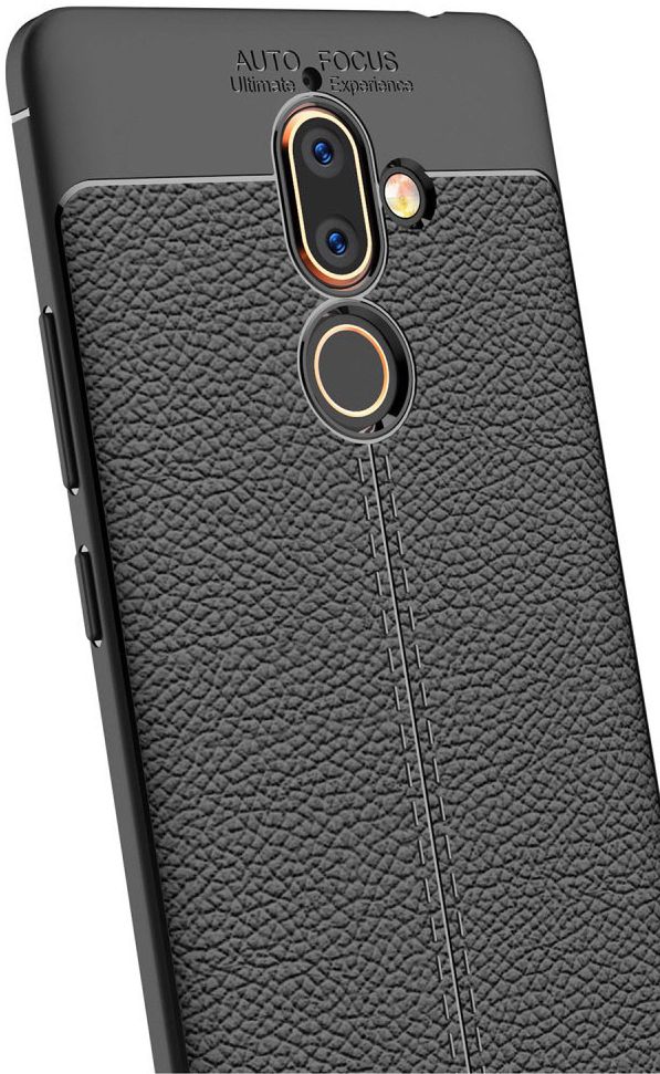 Nokia 7 Plus Rugged Armor Brushed TPU Hoesje Zwart afbeelding 4