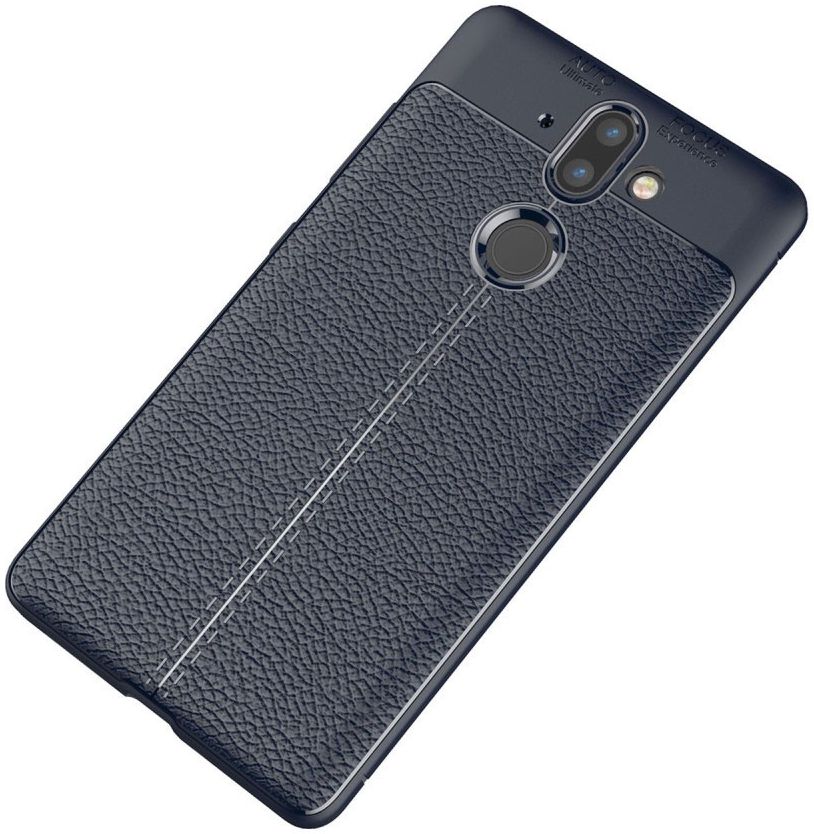 Nokia 8 Sirocco Rugged Armor Brushed TPU Hoesje Blauw afbeelding 2