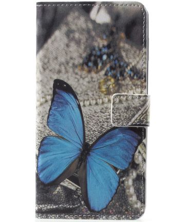 Sony Xperia XZ2 Portemonnee Hoesje Blauwe Vlinder Hoesjes