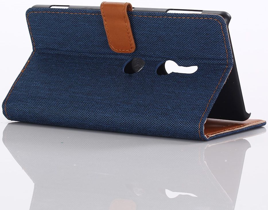 Sony Xperia XZ2 Denim Portemonnee Hoesje Blauw afbeelding 5