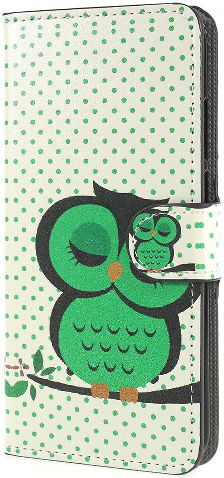 Huawei P20 Portemonnee Hoesje met Slapende Uil Print afbeelding 4