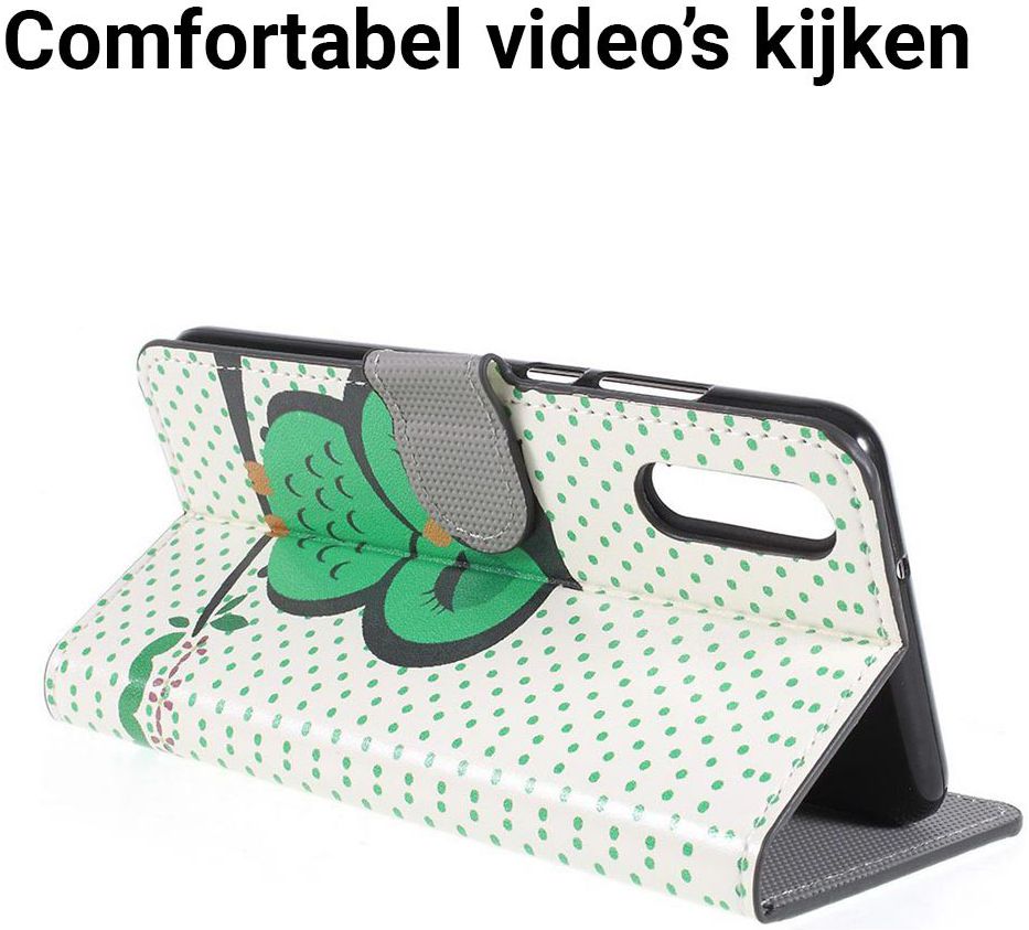 Huawei P20 Portemonnee Hoesje met Slapende Uil Print afbeelding 3