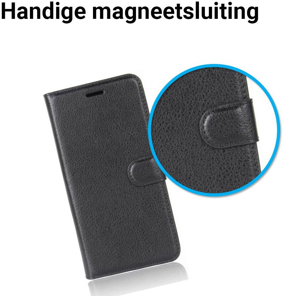 Huawei P20 Hoesje met Kaarthouder Zwart afbeelding 4
