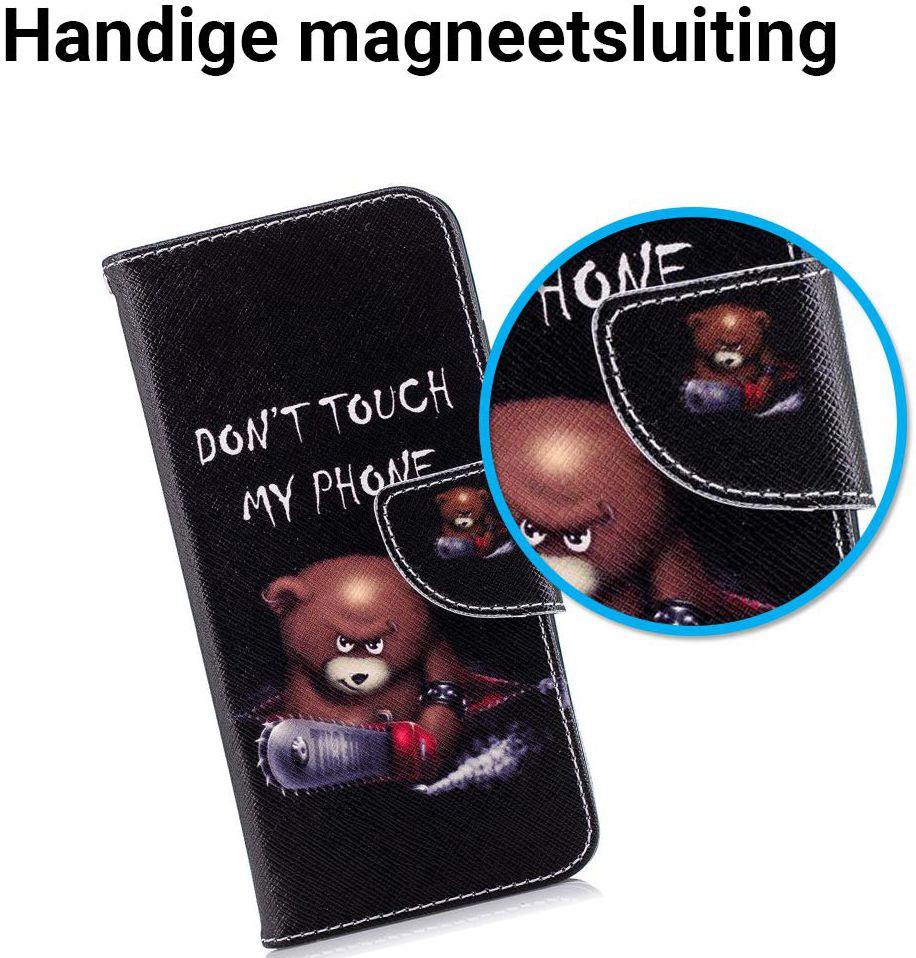 Huawei P20 Portemonnee Hoesje met Teddy Print afbeelding 3
