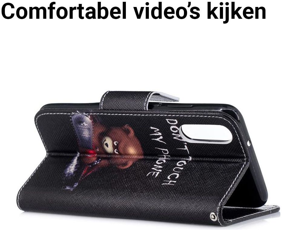 Huawei P20 Portemonnee Hoesje met Teddy Print afbeelding 4
