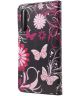 Huawei P20 Pro Portemonnee Hoesje Print Roze Vlinders