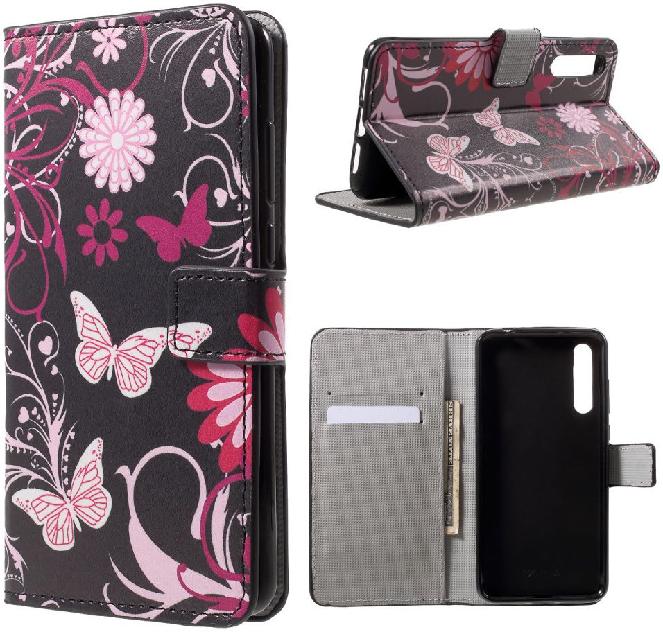 Huawei P20 Pro Portemonnee Hoesje Print Roze Vlinders afbeelding 7
