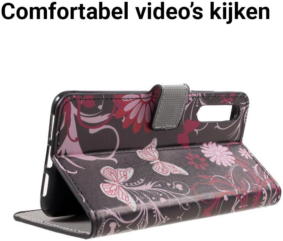Huawei P20 Pro Portemonnee Hoesje Print Roze Vlinders afbeelding 6