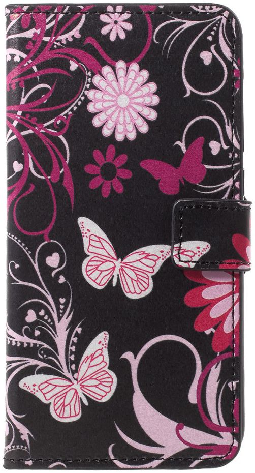 Huawei P20 Pro Portemonnee Hoesje Print Roze Vlinders afbeelding 1