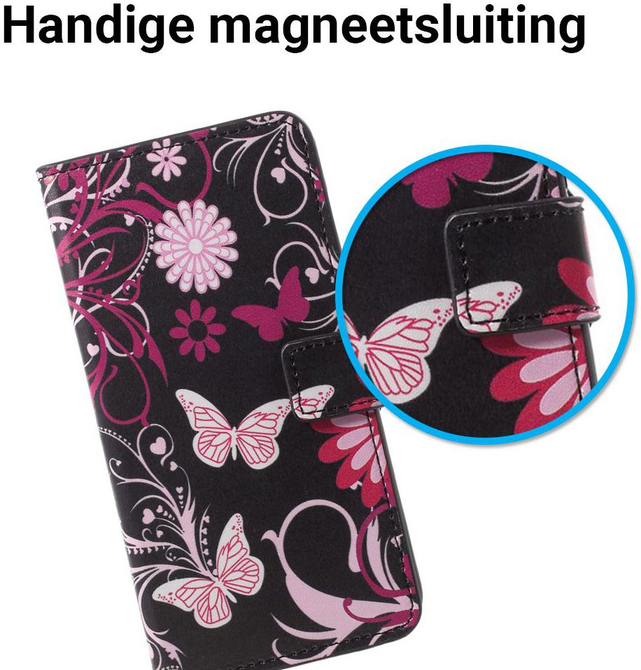 Huawei P20 Pro Portemonnee Hoesje Print Roze Vlinders afbeelding 4