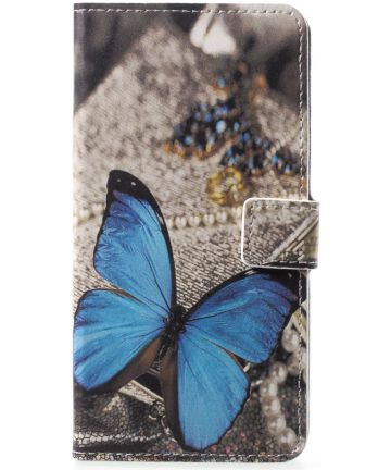 Huawei P20 Pro Portemonnee Hoesje Print Blauwe Vlinders Hoesjes