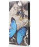 Huawei P20 Pro Portemonnee Hoesje Print Blauwe Vlinders