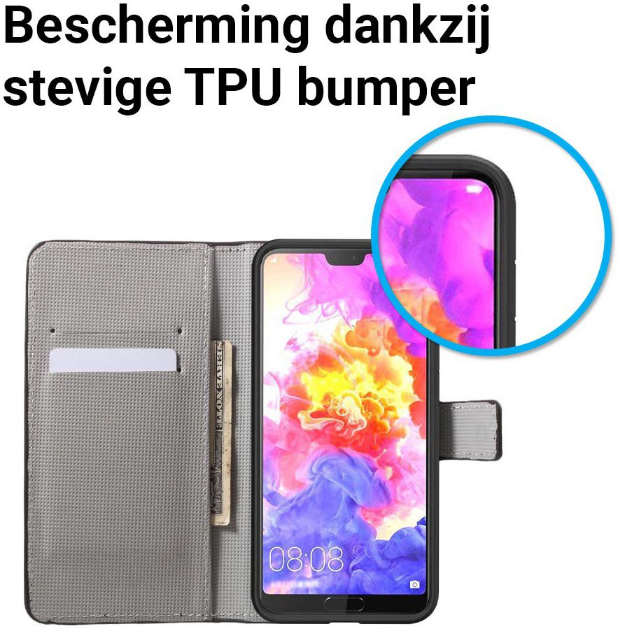 Huawei P20 Pro Portemonnee Hoesje Print Blauwe Vlinders afbeelding 5