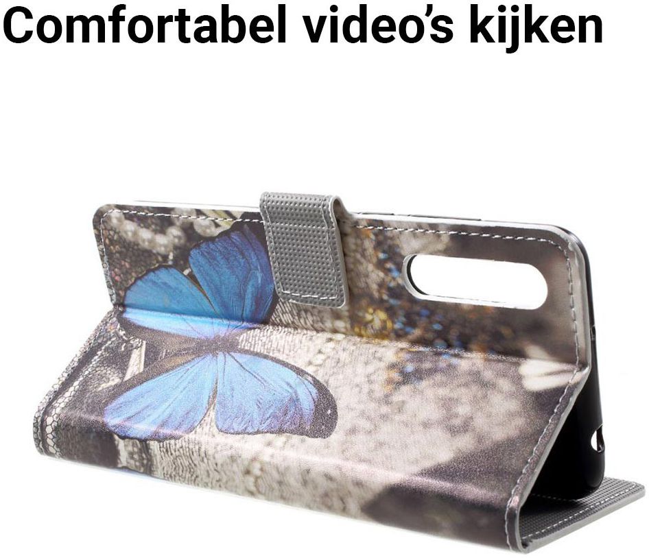 Huawei P20 Pro Portemonnee Hoesje Print Blauwe Vlinders afbeelding 6