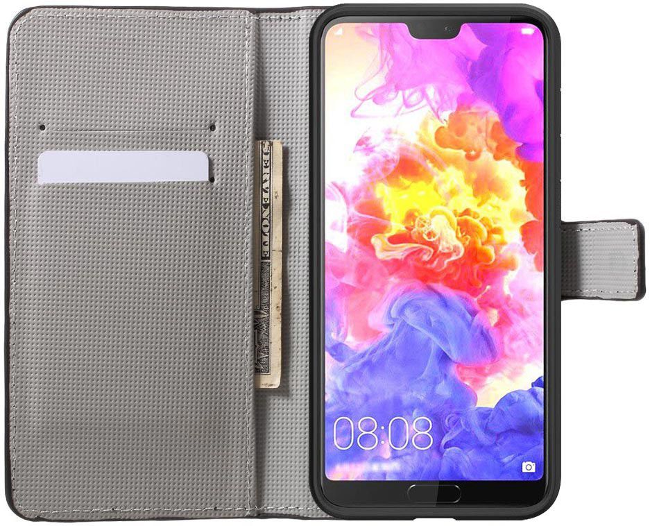 Huawei P20 Pro Portemonnee Hoesje Print Blauwe Vlinders afbeelding 2