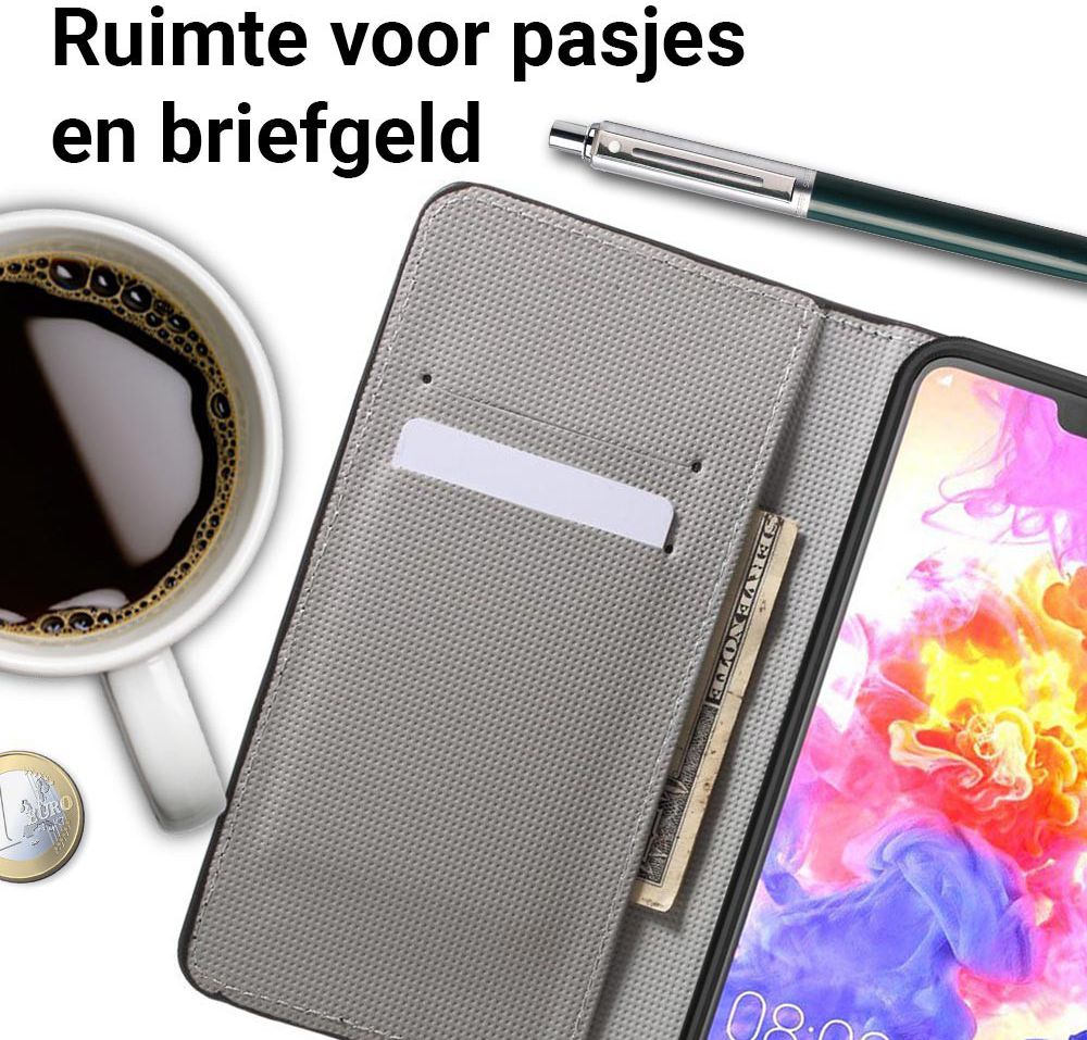 Huawei P20 Pro Portemonnee Hoesje Print Blauwe Vlinders afbeelding 3