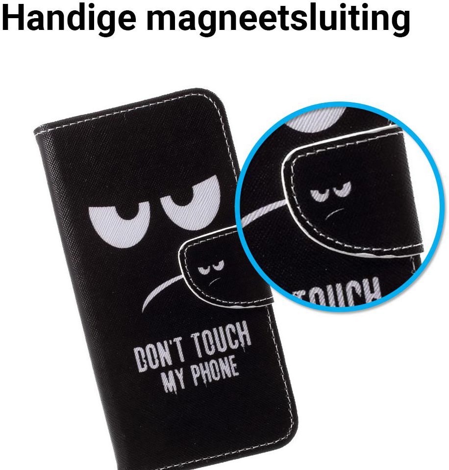 Huawei P20 Pro Portemonnee Hoesje Print Don't Touch My Phone afbeelding 4
