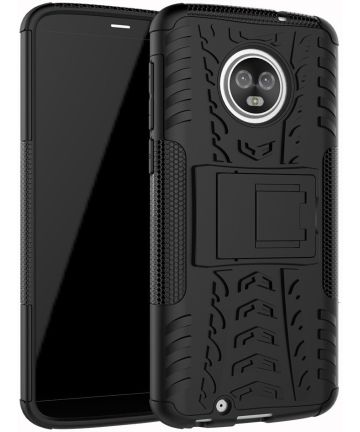 Motorola Moto G6 Hybride Hoesje met Standaard Zwart Hoesjes