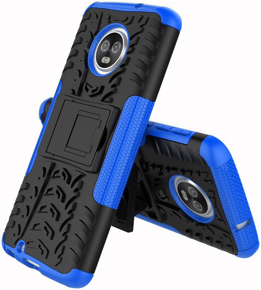 Motorola Moto G6 Hybride Hoesje met Standaard Blauw afbeelding 2