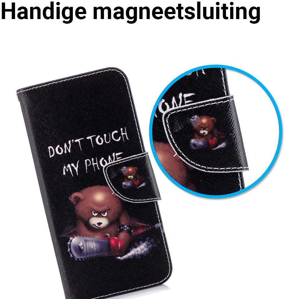 Motorola Moto G6 Portemonnee Hoesje met Teddy Print afbeelding 4