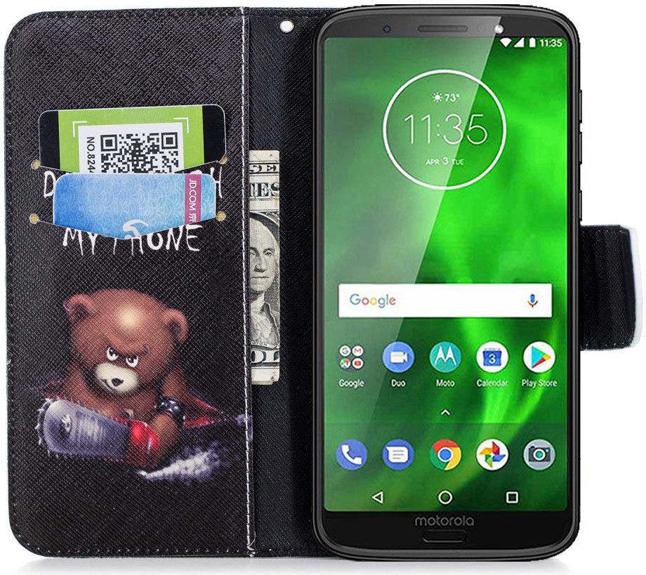Motorola Moto G6 Portemonnee Hoesje met Teddy Print afbeelding 2
