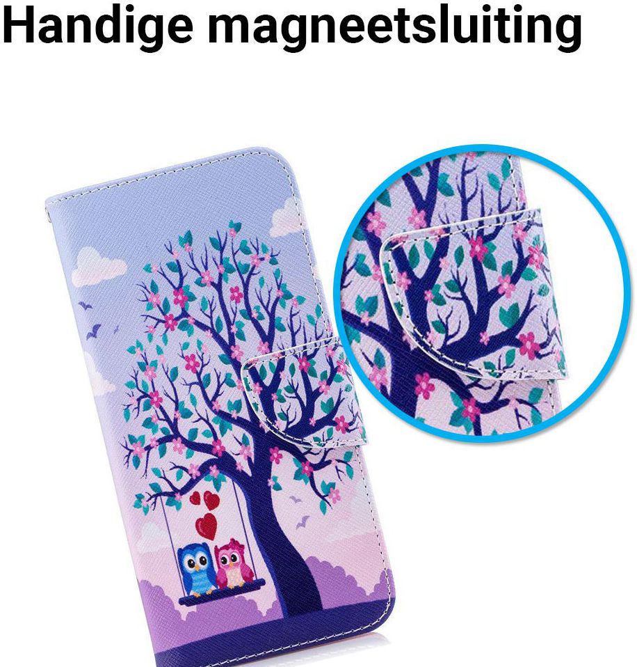 Motorola Moto G6 Portemonee Hoesje met Boom Print afbeelding 4