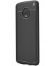 Motorola Moto G6 Plus TPU Hoesje met Leerpatroon Zwart