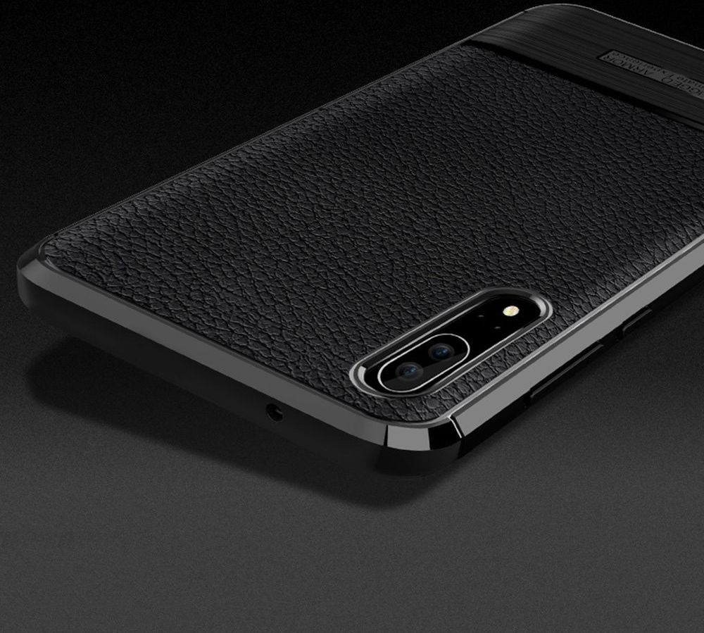 Huawei P20 Rugged Armor Geborsteld TPU Hoesje Zwart afbeelding 2
